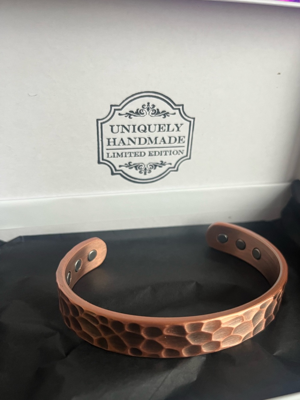 Copper  Hammered Magnetic Therapy Bracelet